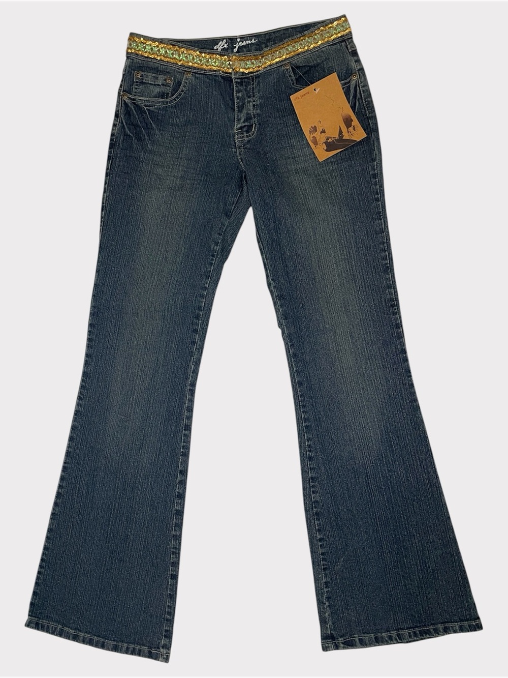 Y2k Vintage Sequin Low Rise Bootcut Jeans